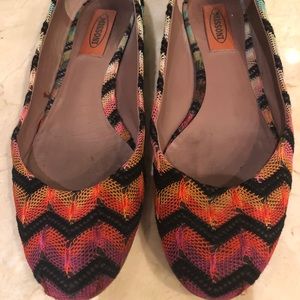 Multiple color Missoni flats